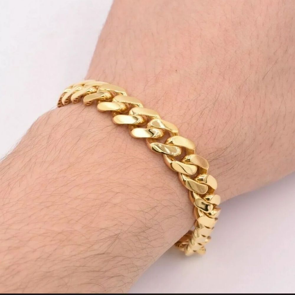 Men’s REAL 10K Gold Miami Cuban Link Bracelet 9mm